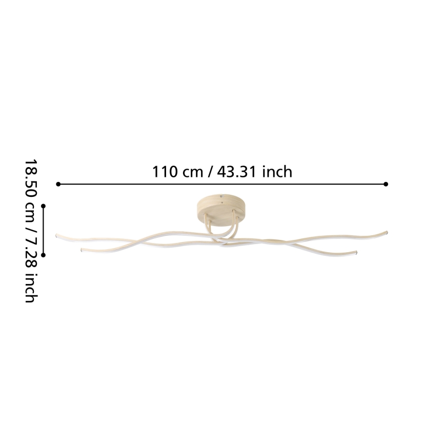 Eglo - Plafoniera LED da soffitto 37W/230V, marrone