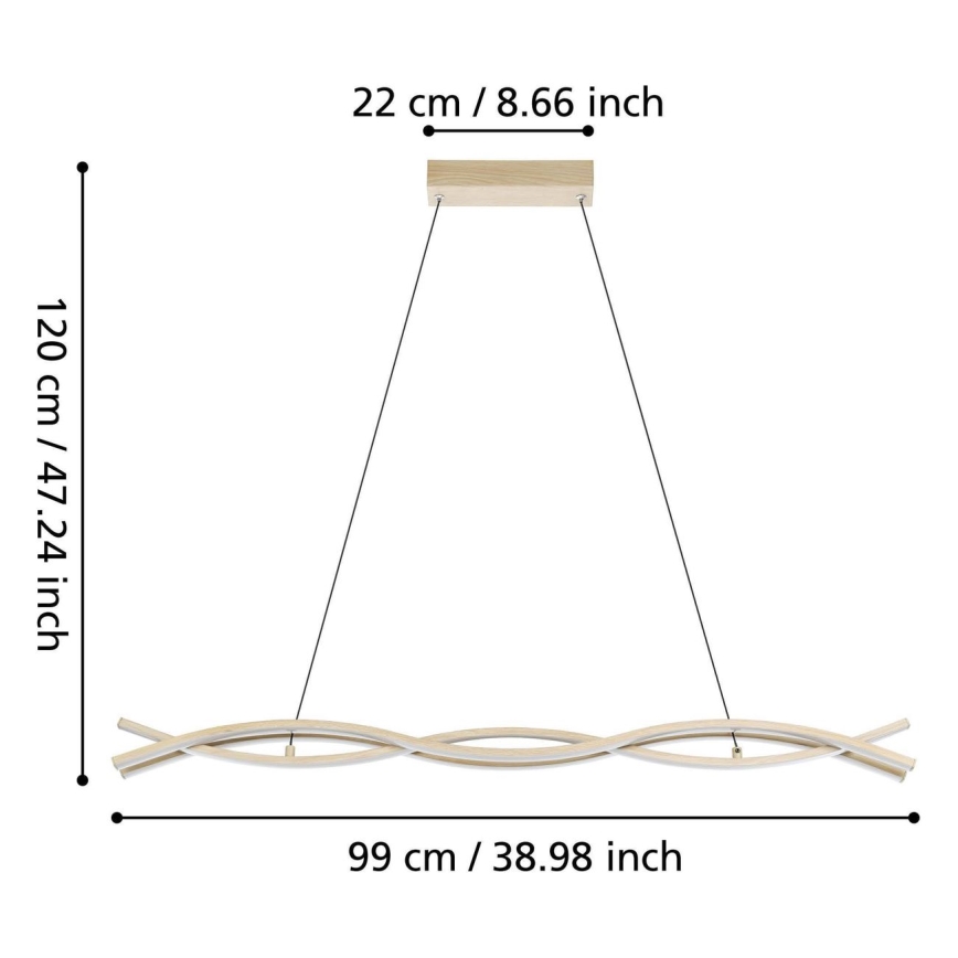 Eglo - Lampadario LED a sospensione con cavo LED/35W/230V beige