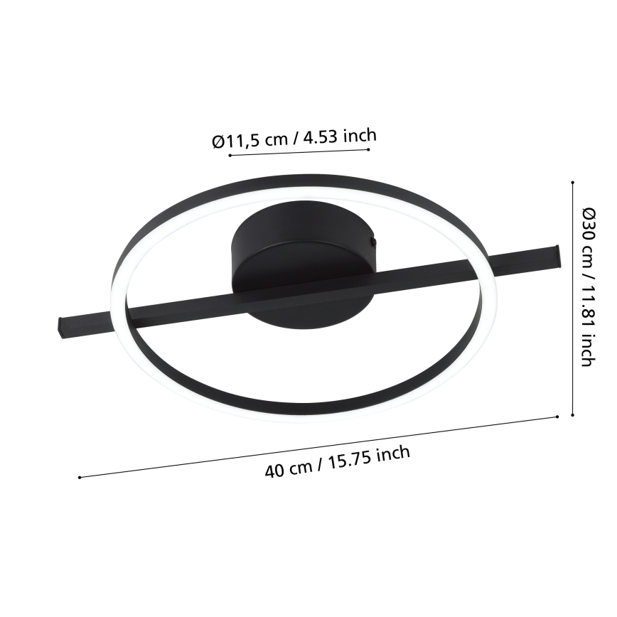 Eglo - Plafoniera dimmerabile RGBW LED/17W/230V 2700-6500K nero + telecomando