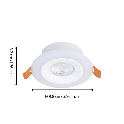 Eglo - Set di 3 faretti LED RGBW da incasso per bagno, dimmerabili, LED/3,8W/230V 2700-6500K IP44 + telecomando