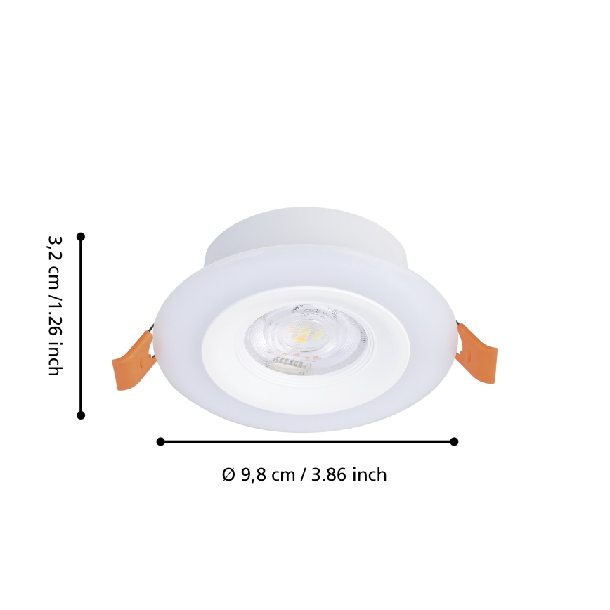 Eglo - Set di 3 faretti LED RGBW da incasso per bagno, dimmerabili, LED/3,8W/230V 2700-6500K IP44 + telecomando