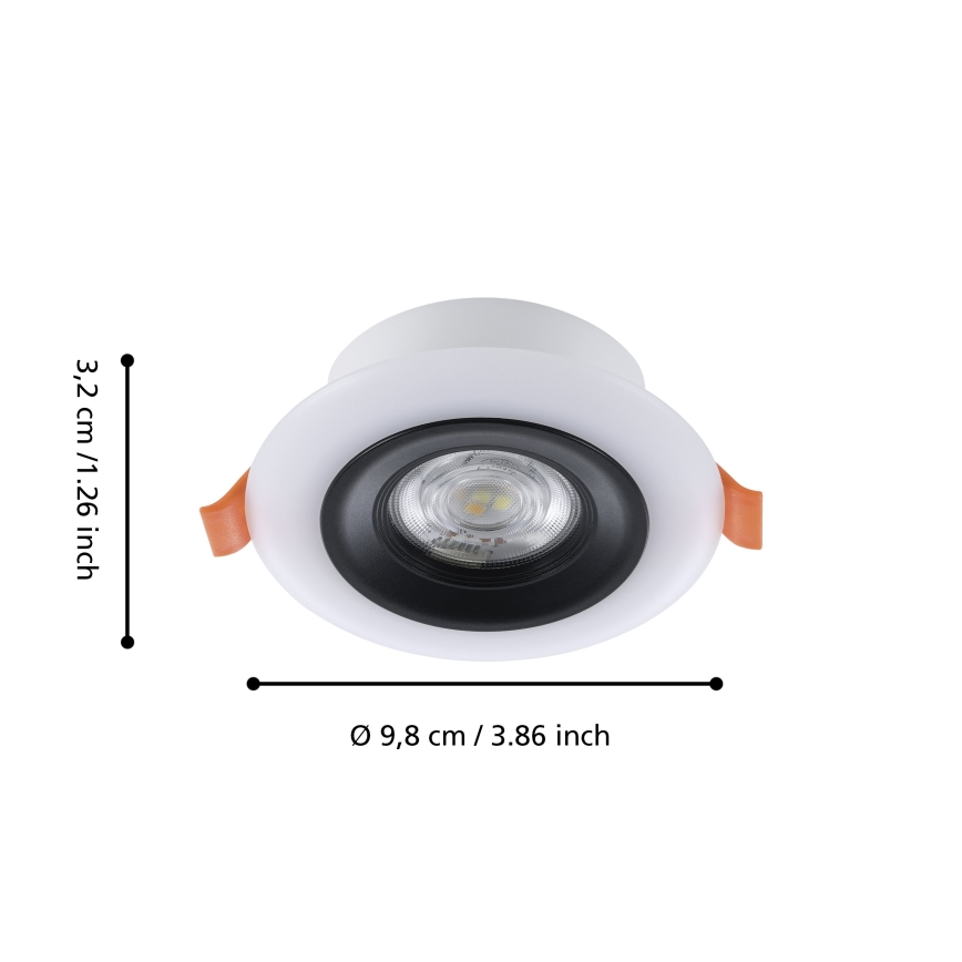 Eglo - Set di 3 faretti da incasso LED RGBW dimmerabili per bagno LED/3,8W/230V 2700-6500K IP44 + telecomando