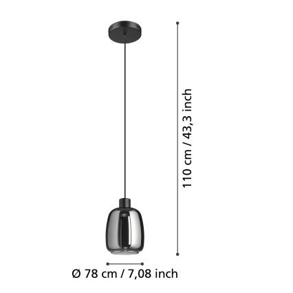 Eglo - LED RGBW Lampadario dimmerabile a sospensione con filo LED/3,7W/230V 2700-6500K nero ZigBee