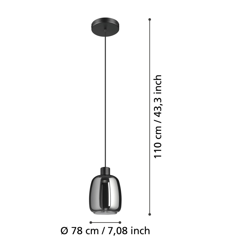 Eglo - LED RGBW Lampadario dimmerabile a sospensione con filo LED/3,7W/230V 2700-6500K nero ZigBee