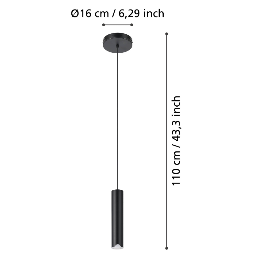 Eglo - LED RGBW Lampadario dimmerabile a sospensione con filo LED/3,7W/230V 2700-6500K nero