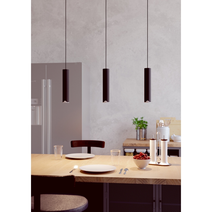 Eglo - LED RGBW Lampadario dimmerabile a sospensione con filo 3xLED/3,7W/230V 2700-6500K nero