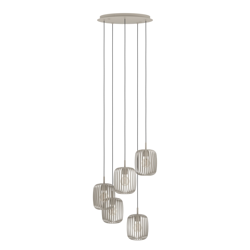 Eglo - Lampadario sospeso con cavo 5xE27/40W/230V beige