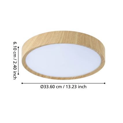 Eglo - Plafoniera LED da bagno LED/14,6W/230V IP44 beige