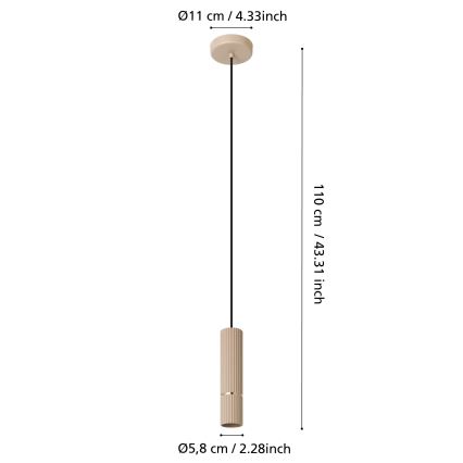 Eglo - Lampadario LED a sospensione con filo 1xGU10/5W/230V 3000K beige
