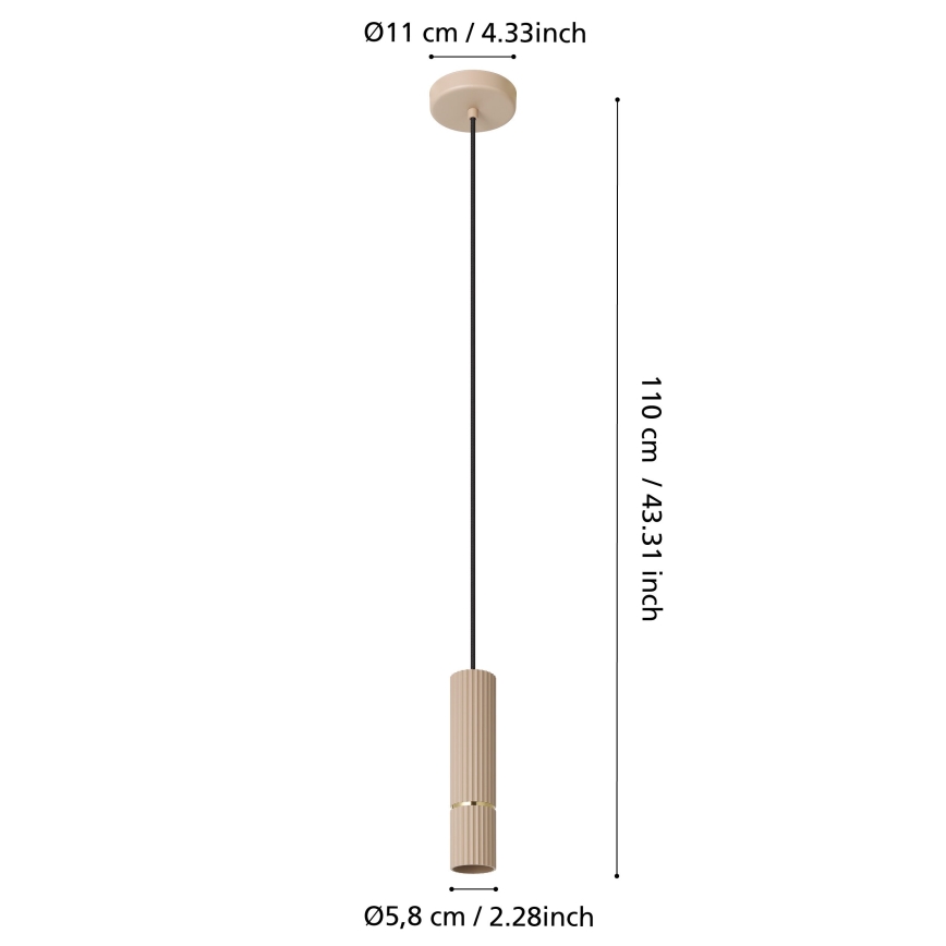 Eglo - Lampadario LED a sospensione con filo 1xGU10/5W/230V 3000K beige