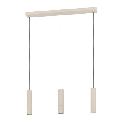 Eglo - Lampadario LED a sospensione con filo 3xGU10/5W/230V 3000K beige
