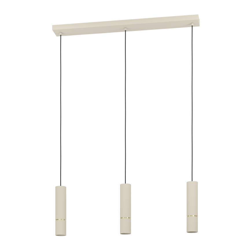 Eglo - Lampadario LED a sospensione con filo 3xGU10/5W/230V 3000K beige