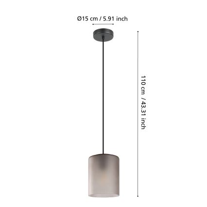 Eglo - Lampadario a sospensione con filo 1xE27/40W/230V grigio