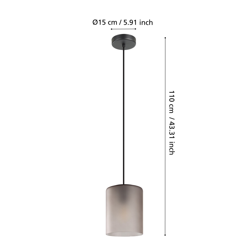 Eglo - Lampadario a sospensione con filo 1xE27/40W/230V grigio