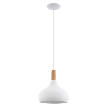 Eglo - Lampadario a sospensione con cavo 1x E27/60W/230V Ø 28 cm, bianco