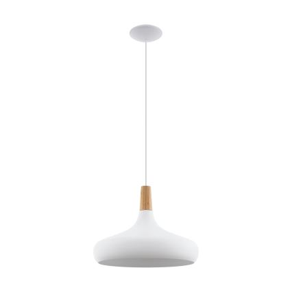 Eglo - Lampada a sospensione con cavo 1xE27/40W/230V Ø 40 cm bianca