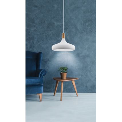 Eglo - Lampadario a sospensione con filo 1xE27/40W/230V diametro 40 cm bianco - FSC certificato