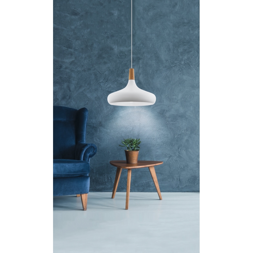 Eglo - Lampadario a sospensione con filo 1xE27/40W/230V diametro 40 cm bianco
