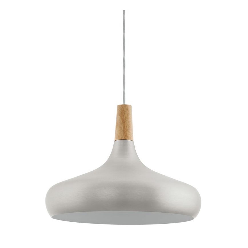 Eglo - Lampadario a sospensione con filo 1xE27/40W/230V diametro 40 cm argento - FSC certificato