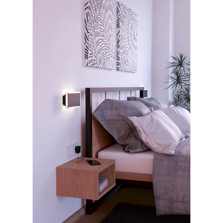 Eglo - Applique a LED LED/12W/230V 3000K 12x23 cm nero