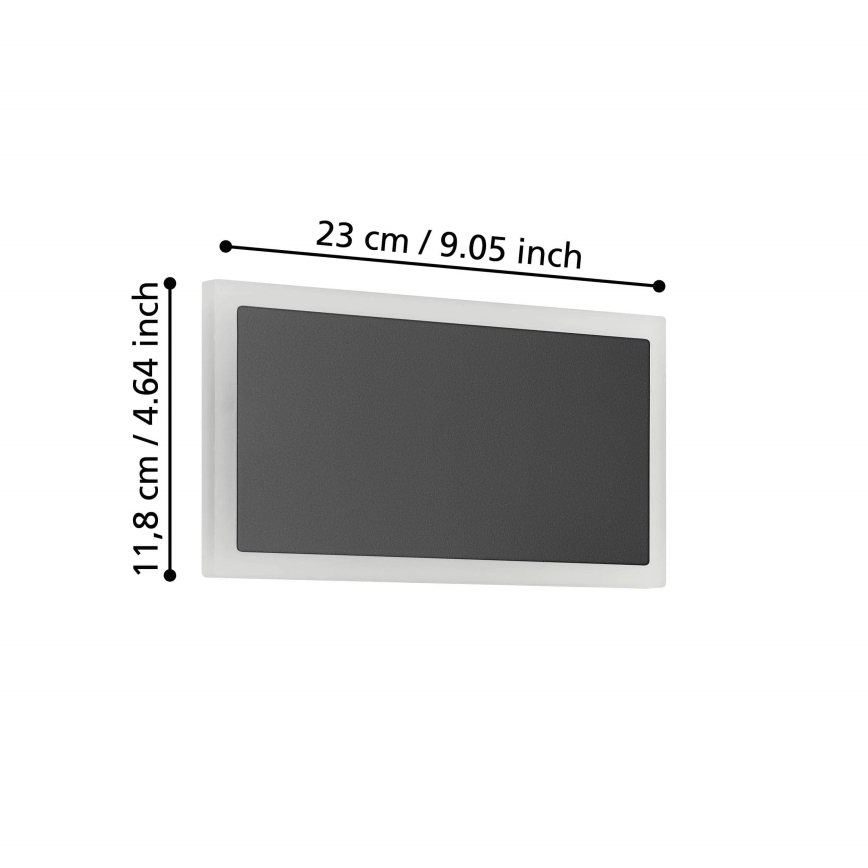 Eglo - Applique a LED LED/12W/230V 3000K 12x23 cm nero