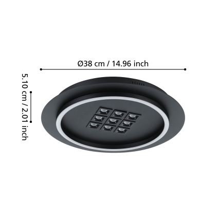 Eglo - Plafoniera LED dimmerabile LED/21,4W/230V 2700-6500K nero + telecomando