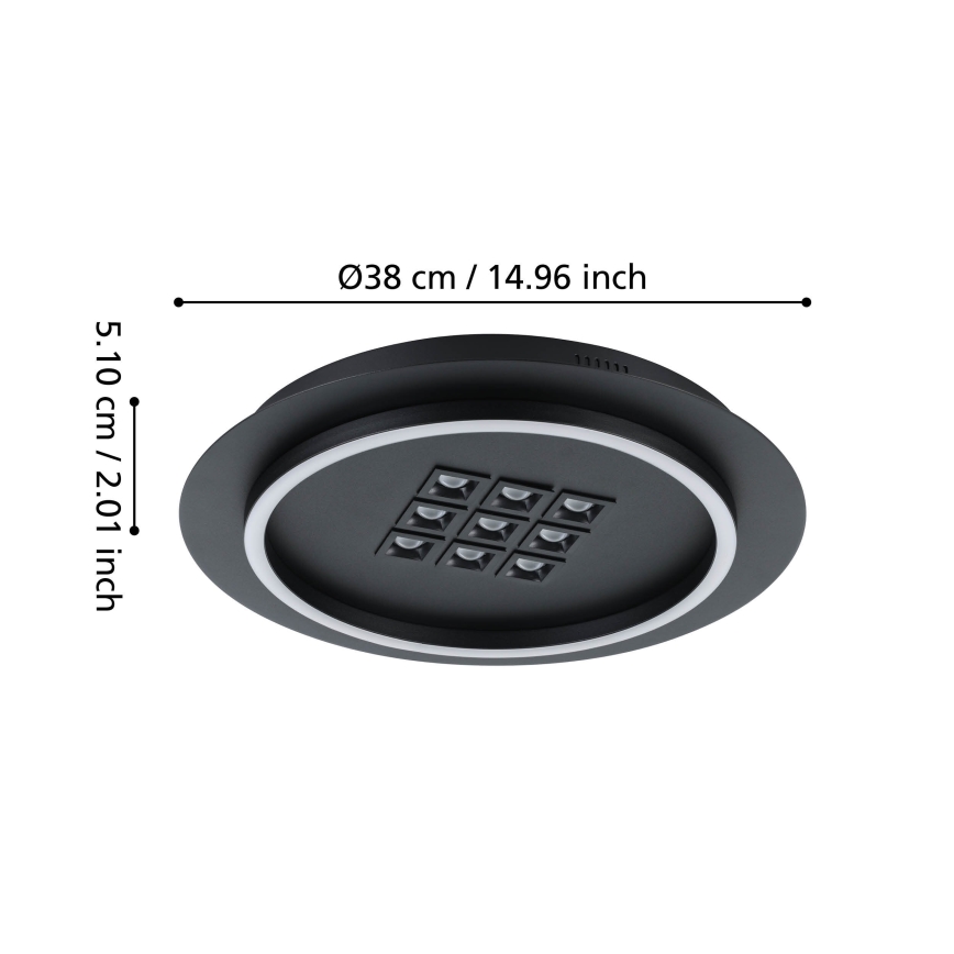 Eglo - Plafoniera LED dimmerabile LED/21,4W/230V 2700-6500K nero + telecomando
