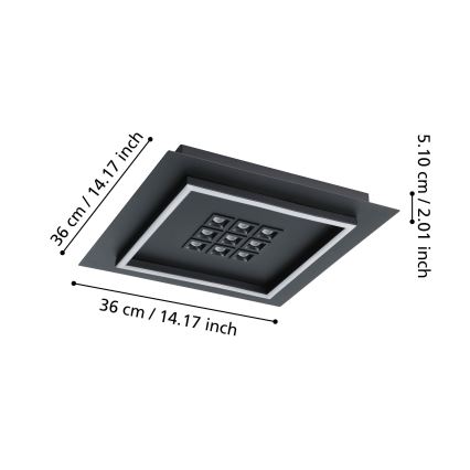 Eglo - Plafoniera LED dimmerabile LED/21,4W/230V 2700-6500K nero + telecomando