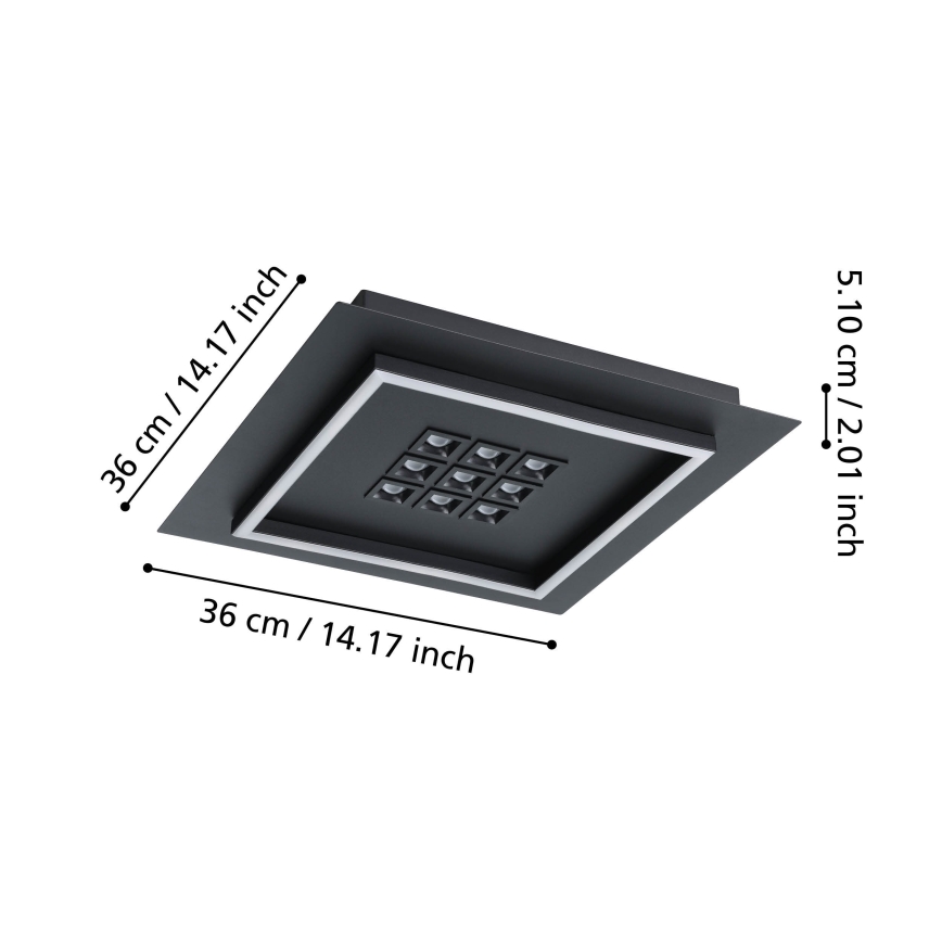 Eglo - Plafoniera LED dimmerabile LED/21,4W/230V 2700-6500K nero + telecomando
