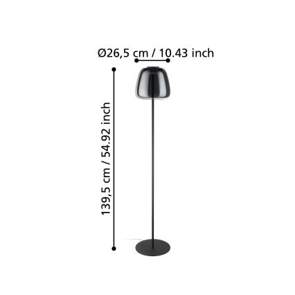 Eglo - Lampada da terra dimmerabile LED RGBW LED/15,5W/230V 2700-6500K fumé