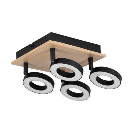 Eglo - Faretto LED 4xLED/4,2W/230V nero/marrone