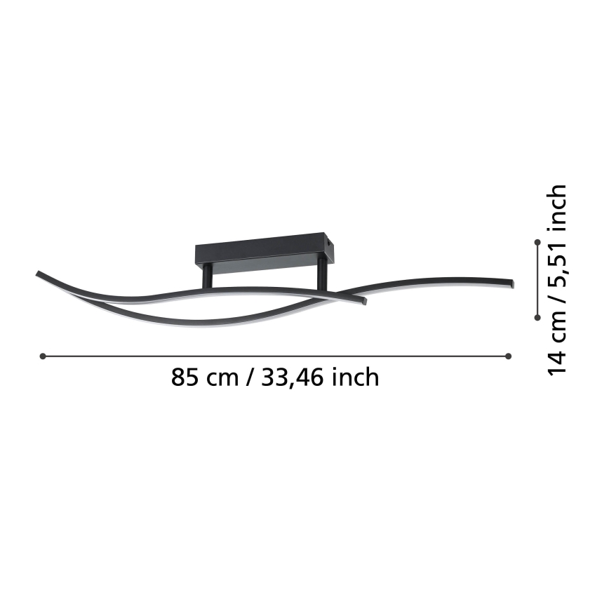 Eglo - Plafoniera LED LED/12W/230V 4000K nero
