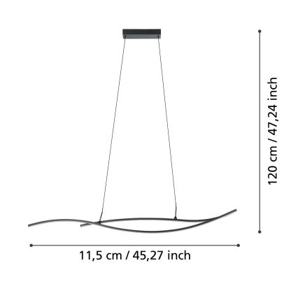 Eglo - Lampadario LED a sospensione con filo LED/20W/230V 4000K nero