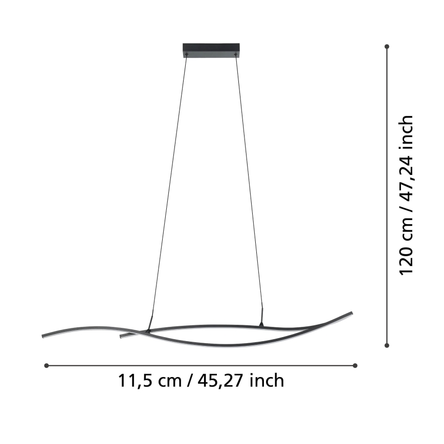 Eglo - Lampadario LED a sospensione con filo LED/20W/230V 4000K nero
