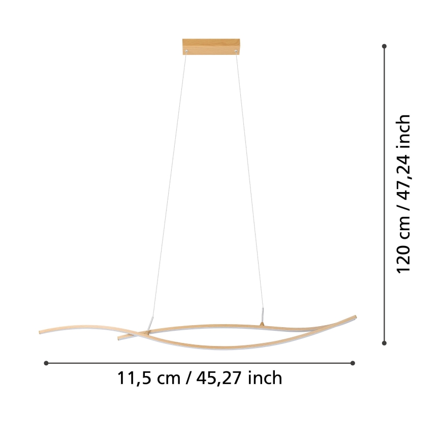 Eglo - Lampadario LED a sospensione con filo LED/20W/230V 4000K beige