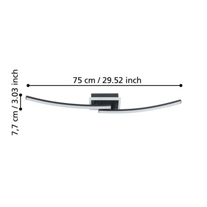 Eglo - Plafoniera LED LED/12W/230V 4000K nero