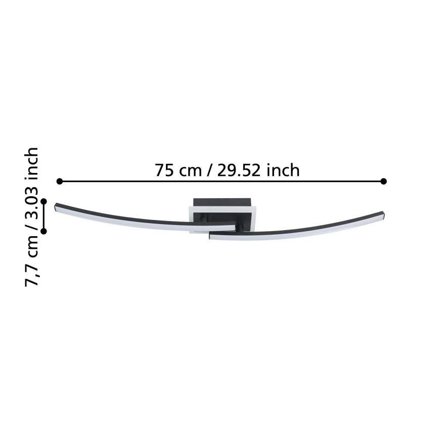 Eglo - Plafoniera LED LED/12W/230V 4000K nero