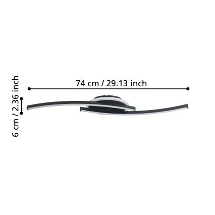 Eglo - Plafoniera LED LED/12W/230V 4000K nero