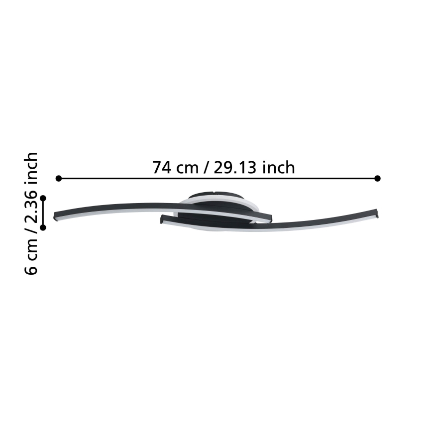 Eglo - Plafoniera LED LED/12W/230V 4000K nero