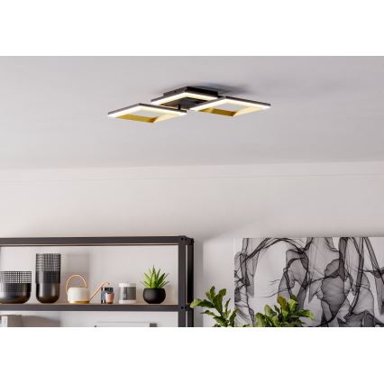 Eglo - Plafoniera LED dimmerabile LED/20W/230V 4000K nero/oro