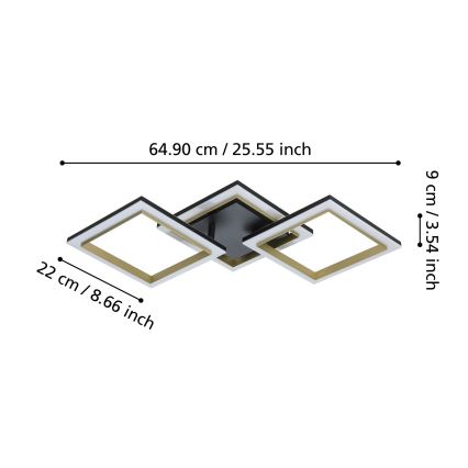 Eglo - Plafoniera LED dimmerabile LED/20W/230V 4000K nero/oro