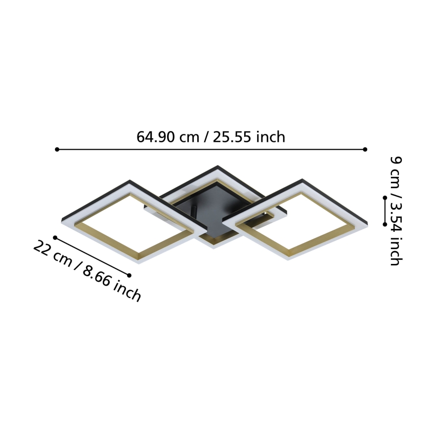 Eglo - Plafoniera LED dimmerabile LED/20W/230V 4000K nero/oro