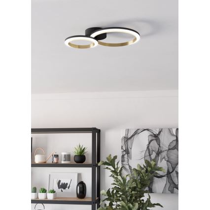 Eglo - Plafoniera LED dimmerabile LED/12W/230V 4000K nero/oro