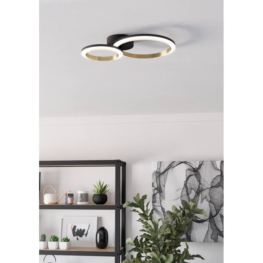 Eglo - Plafoniera LED dimmerabile LED/12W/230V 4000K nero/oro