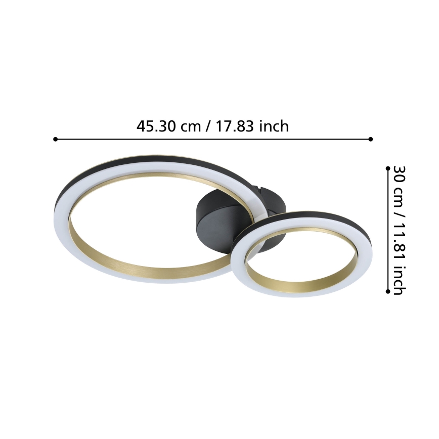 Eglo - Plafoniera LED dimmerabile LED/12W/230V 4000K nero/oro