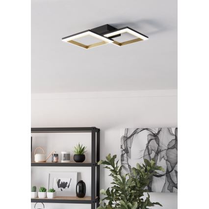 Eglo - Plafoniera LED dimmerabile LED/18,4W/230V 4000K nero/oro