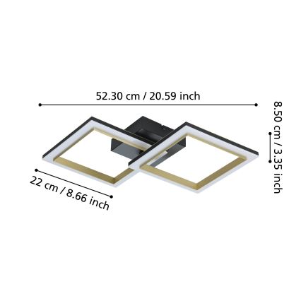 Eglo - Plafoniera LED dimmerabile LED/18,4W/230V 4000K nero/oro