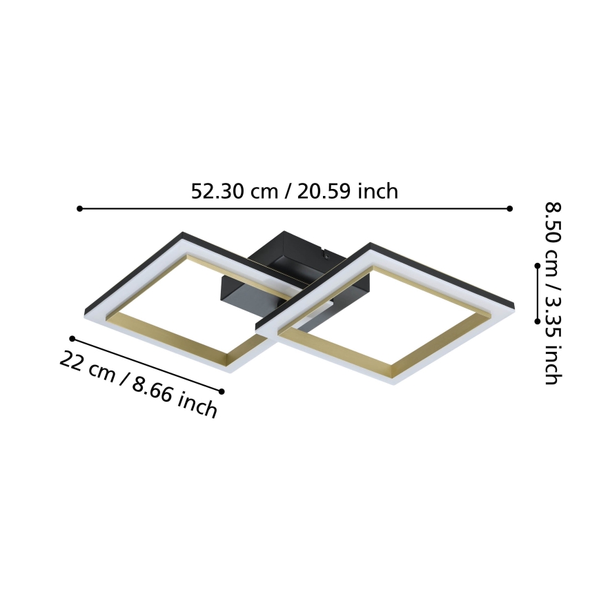 Eglo - Plafoniera LED dimmerabile LED/18,4W/230V 4000K nero/oro