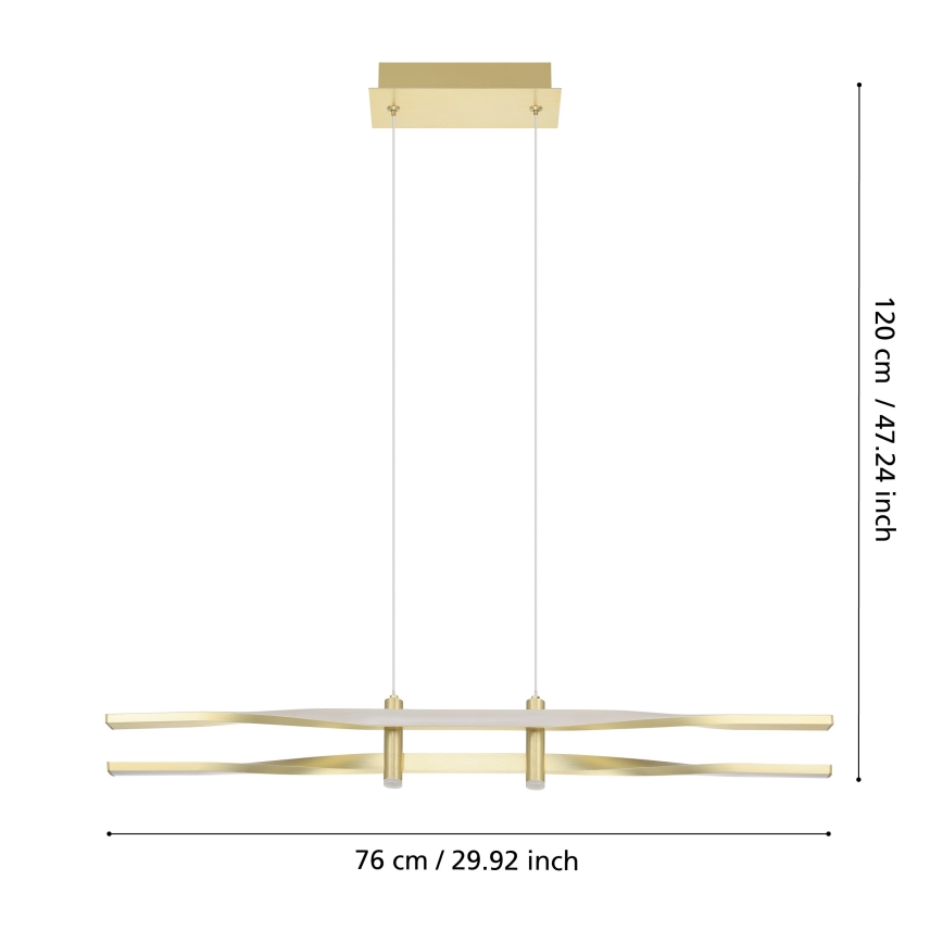 Eglo - Lampadario LED sospeso su cavo LED/21W/230V, finitura oro