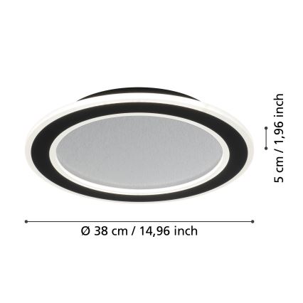 Eglo - Plafoniera LED dimmerabile LED/20W/230V 2700-6500K nero + telecomando